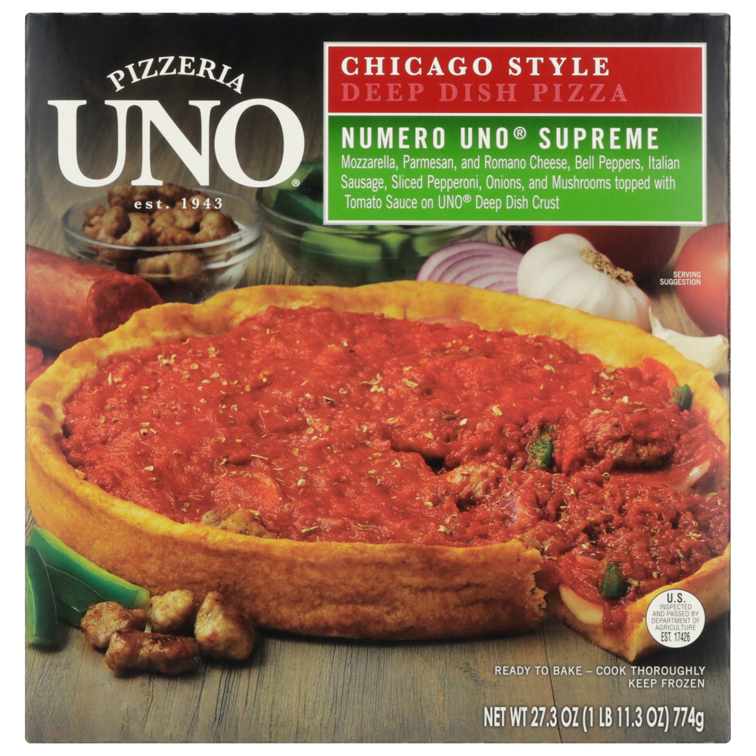 Uno 9 inch Chicago Style Deep Dish Supreme Pizza
