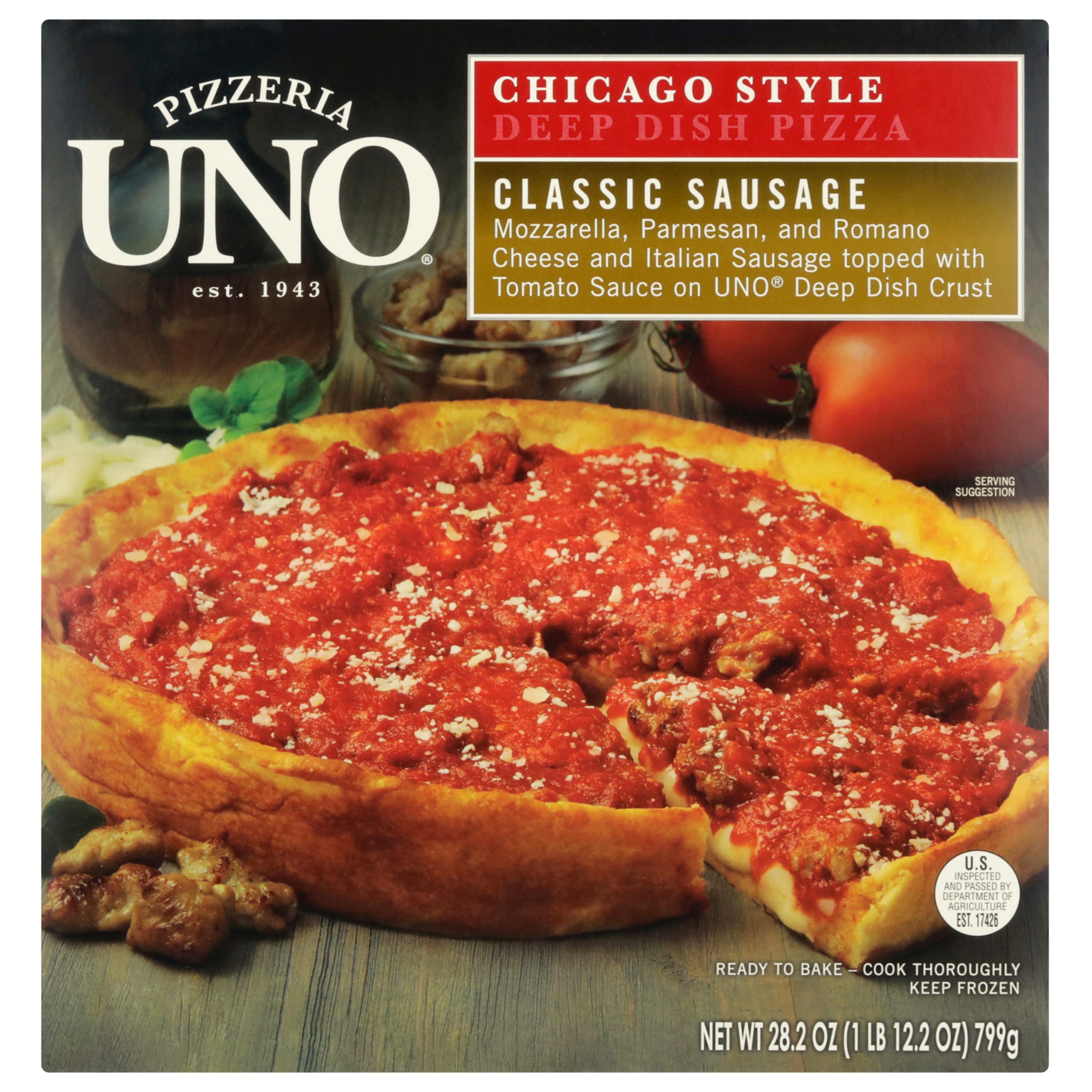 Uno 9 inch Chicago Style Deep Dish Sausage Pizza