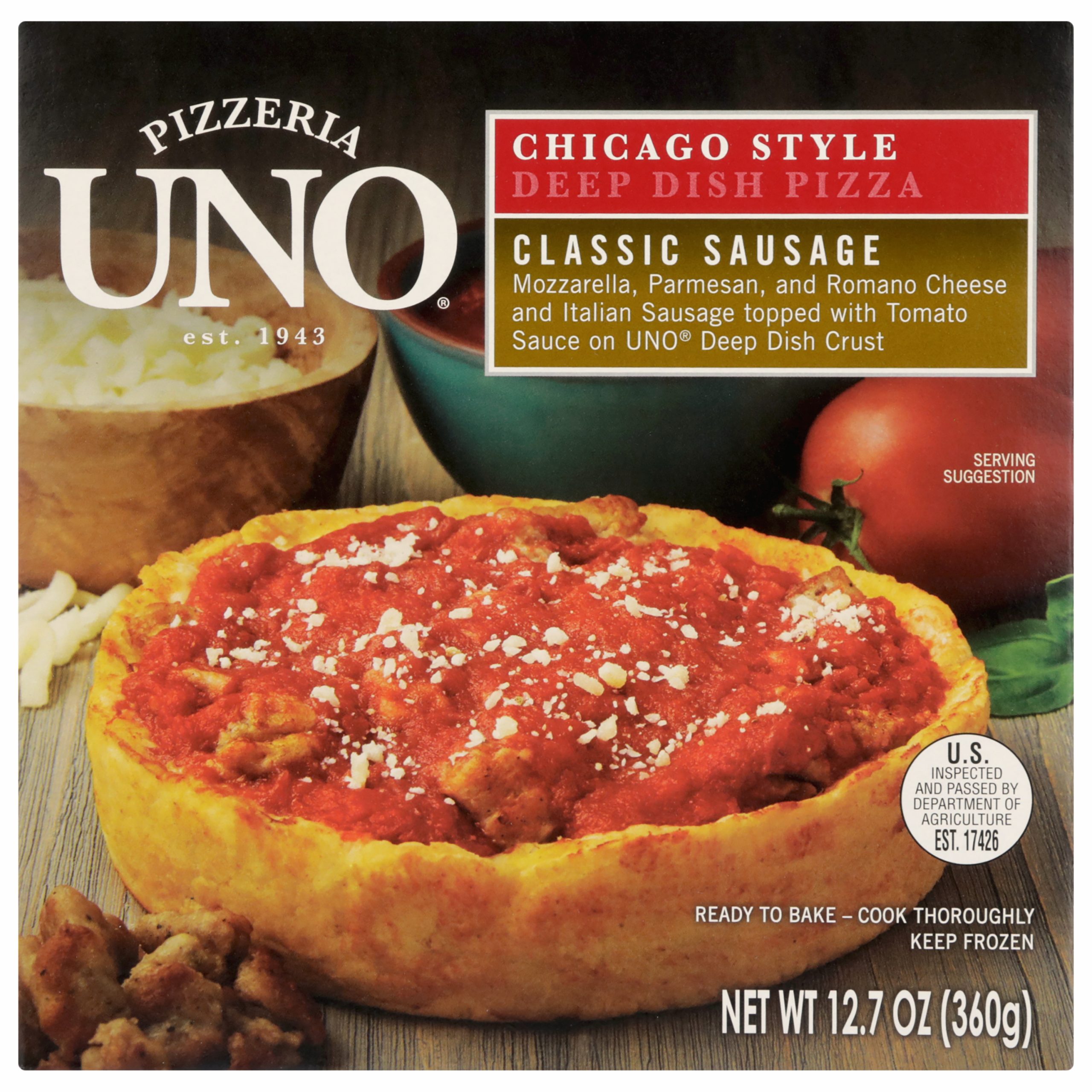 6″ Chicago Style Deep Dish Sausage Pizza