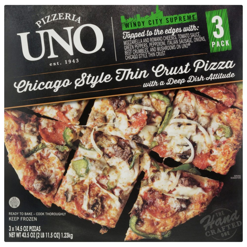 10 inch Uno’s Chicago Thin Crust Windy City Supreme Pizza 3 pack